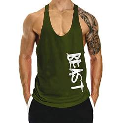 WAZZAP Herren Beast Muskelshirt Stringer Tank Top Bodybuilding Fitness Gym Sport Ärmellos Achselshirts T-Shirt von WAZZAP