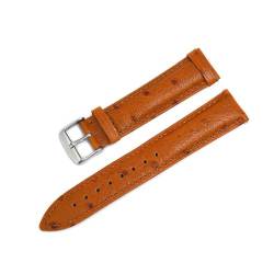 WAikub Armband aus Leder mit Strauß-Aufdruck, 18mm – 22mm, Schnellverschluss, Federsteg, Uhrenarmband, Uhrenzubehör, 19mm von WAikub