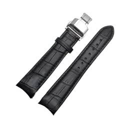 WAikub Leder-Uhrenarmband, gebogenes Ende, Uhrenarmband, 20mm, 21mm, 22mm, Herrenuhr, Ersatzarmband, Uhrenzubehör, 21mm von WAikub