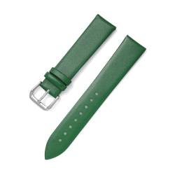 WAikub Uhrenarmband 8mm – 22mm, weiches und dünnes Leder-Uhrenarmband, Herren- und Damen-Uhrenarmband, Grün, 14mm von WAikub