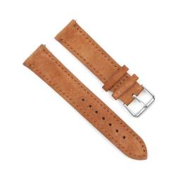 WAikub Wildleder-Uhrenarmband, 18mm, 19mm, 20mm, 22mm, 24mm, Uhrenarmbänder, Edelstahl-Schnalle, Uhrenzubehör, Braun, 19mm von WAikub