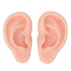 Fake Ear 1 Paar Silikon-Ohrmodell, Weiches, Flexibles Simulations-Ohrmodell für Ohrringe, Display, Ohrpiercing-Übung (Hell beige) von WBTY