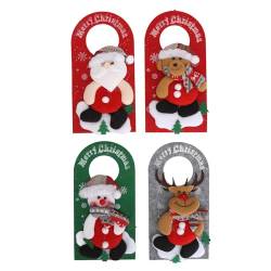 WBTY Weihnachts-Türgriff-Anhänger, Niedlicher Cartoon, Dekorative Weihnachts-Türknauf-Ornamente für Schönheitssalon, Zuhause, 4 Stück von WBTY