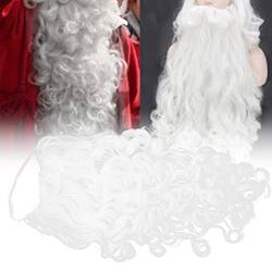 WBTY Weihnachtsmann-Perücke, Bart, Weiße Lockige Bart-Perücke für Weihnachten, Party, Cosplay, Requisite, 80 Cm von WBTY