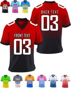Personalisiert American Football Trikot Personalisierbar Teamname und Nummerm Fußballtrikot Anpassbare Sportuniform für Jugendliche Männer Frauen Geschenk von WBgjsnklbnl