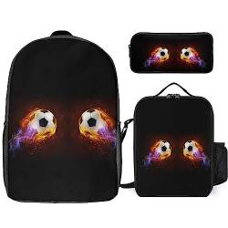 WCEECE Fußball Schulrucksack Jungen Teenager Kinder Große Schule Rucksack Mädchen Schultasche Coole Schulranzen Jungen 2 3 4 5 6 7 Oder 8 9 10 11 12 13 14 15 Klasse von WCEECE