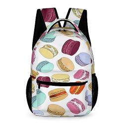 WCEECE Mädchen Jungen Rucksack, Schulrucksack, 3D-Farbdruck Personalisierter Macaron Pattern Wasserdichte Schultasche, Daypack, Elegant Für Schule, Universität, Reisen, Arbeit von WCEECE