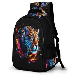 WCEECE Mädchen Jungen Schulrucksack 3D-Farbdruck Gepard Personalisierter Modisch, Nylon Campus Tier Rucksack, Tagesrucksack, Freizeitrucksack, Für Teenager von WCEECE