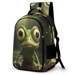 WCEECE Rucksack Damen Schulrucksack Jungen,Gut Aussehend Hässlicher Typ Frog Bookbag Frauen Casual Daypack Teenager Rucksäcke Für Universität Reisen Freizeit Arbeit von WCEECE