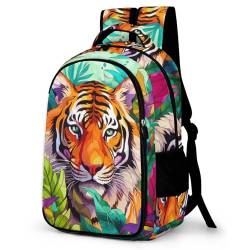 WCEECE Rucksack Jungen Tier Tiger Schulrucksack Mädchen Teenager Jugendliche Coole Schule Daypacks Kinder Schultasche Freizeit Groß Schulranzen Ranzen Schultertaschen von WCEECE