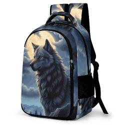 WCEECE Schulrucksack Jungen Teenager Kinder Große Schule Tier Wolf Rucksack Mädchen Schultasche Jungen 2 Bis 7 Klasse Ranzen Oder 8 Bis 15 Jahre School Bag von WCEECE