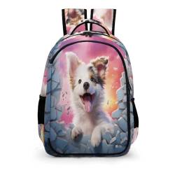 WCEECE Schulrucksack Jungen Teenager Süßer Hund Rucksack Schule Mädchen Schultasche Kinder Schulranzen 5-13 Klasse Ranzen 8-16 Jahre Geschenke Für Jugendliche School Bag for Kids von WCEECE