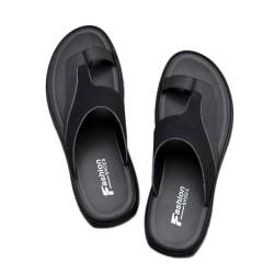 Lässig Fußgewölbeunterstützung Sandalen Herren,Sommer Leicht Fußkorrektur Flip Flops Herren,Bequem Reisen Ballen Orthopädische Hausschuhe für Herren,für Hallux Valgus (Color : Black, Size : 44 EU) von WCXTY