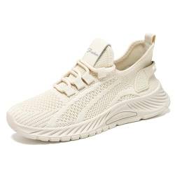 WDRHC Schuhe Damen Turnschuhe Sneaker Sportschuhe Leichte Laufschuhe Hallenschuhe Atmungsaktiv Walkingschuhe Indoor Fitnessschuhe Joggingschuhe Beige von WDRHC