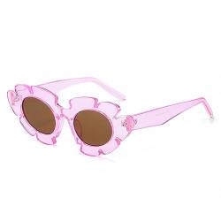 WDZAYXC Blütenförmig Sonnenbrille für Damen, Modische und schöne ，UV400-Schutz(Rosa/Tee) von WDZAYXC