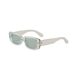 WDZAYXC Vintage rechteckige Sonnenbrille für Damen und Herren, modische Retro-Brille mit quadratischem Rahmen, Brille mit UV400-Schutz(Mintgrün) von WDZAYXC