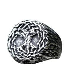 WEAV Neuer Wikinger Gothic Odin Yggdrasi Runen Ring Herren Eheringe Damen Band Schmuck Geschenk Anel Vintage von WEAV