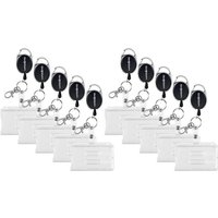 WEBBOMB Schlüsselanhänger 10x Ausweishalter Hartplastik mit Schlüssel Jojo + Doppel Kartenhalter von WEBBOMB