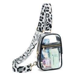 Transparente Schultertasche für Damen, Bauchtasche, Geldbörse, Stadion-zugelassen, kleine transparente Crossbody-Brusttaschen für Konzerte, Farbe: 30 von WEIMZC