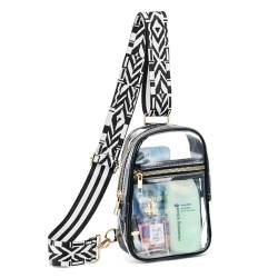 Transparente Schultertasche für Damen, Bauchtasche, Geldbörse, Stadion-zugelassen, kleine transparente Crossbody-Brusttaschen für Konzerte, Farbe23 von WEIMZC