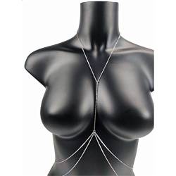 Körperschmuck Sexy Brustkette Bikini Bauchketten für Frauen Kreuz Taillenketten Weiblicher Körperanzug Mädchen Strand (Farbe: Silber, Größe: Einheitsgröße) (Silber Einheitsgröße) von WEISSBIER