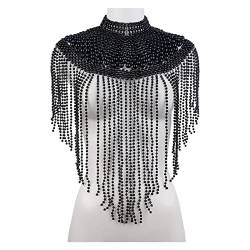 Perlen-Schal-Halsketten für Damen, Perlen-Oberteil, BH-Kette, Perlen-Körperkette, Schmuck, Hochzeitskleid-Accessoires (D wie abgebildet) von WEISSBIER