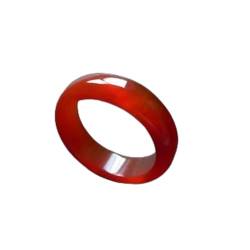 Jade-Ringe für Frauen, Schmuck, Geschenk, Talismane, Amulett, geschnitzte Edelsteine, Zubehör, Chalcedon-Edelstein, luxuriöser natürlicher Ring (Edelsteinfarbe: Weiß, Ringgröße: 8) (Rot, Rot) von WEISSBIGR