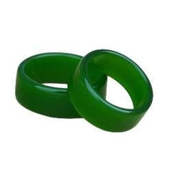 WEISSBIGR Natürlicher grüner handgeschnitzter flacher Kreis-Jade-Ring, Mode-Boutique-Schmuck, Herren- und Damen-Ring, Geschenk-Accessoires (Größe: 21) von WEISSBIGR