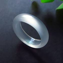WEISSBIGR Natürlicher handgeschnitzter Chalcedon-Jade-Ring, Modeschmuck, Jade-Jade-Ringe in (Edelsteinfarbe: 4, Ringgröße: 16) (17 2) von WEISSBIGR