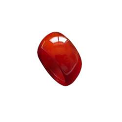 WEISSBIGR Natürlicher handgeschnitzter roter Jade-Ring, Modeschmuck, für Männer und Frauen, Glücksgeschenke, Amulett (Edelsteinfarbe: Rot, Metallfarbe: 18 mm) von WEISSBIGR