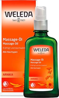 WELEDA Bio Arnika Sport Massageöl 100ml vegan - Naturkosmetik Hautpflege Körperöl schützt vor Muskelkater & Verspannung. Ideal als Sport Vorbereitung / Regeneration mit Duft nach Rosmarin & Lavendel von WELEDA