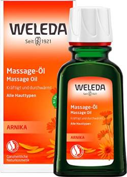 WELEDA Bio Arnika Sport Massageöl 50ml vegan - Naturkosmetik Hautpflege Körperöl schützt vor Muskelkater & Verspannung. Ideal als Sport Vorbereitung / Regeneration mit Duft nach Rosmarin & Lavendel von WELEDA