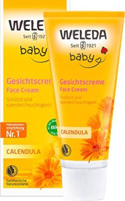 WELEDA Bio Baby Calendula Gesichtscreme - Naturkosmetik Feuchtigkeitscreme mit Mandelöl & Bienenwachs zur Pflege von trockener Haut. Natürliche Gesichtspflege Creme für Babys & Kinder (1x 50ml) von WELEDA