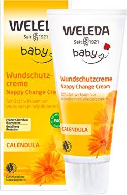 WELEDA Bio Baby Calendula Wundschutzcreme 75ml - Naturkosmetik Babypflege Windelcreme schützt empfindlicher Babyhaut im Windelbereich - [Die Verpackung kann variieren] von WELEDA