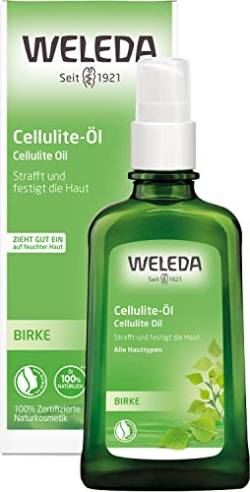 WELEDA Bio Birke Anti Cellulite Öl 100ml - Naturkosmetik Hautpflege Körperöl mit Jojobaöl strafft & festigt die Haut. Massageöl mit dermatologisch bestätigter Wirkung aktiviert den Hautstoffwechsel von WELEDA
