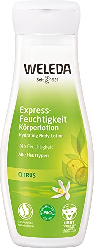 WELEDA Bio Citrus Express Bodylotion - Naturkosmetik Körperpflege Lotion mit Aloe Vera Gel & Kokosöl spendet bis zu 24h Feuchtigkeit. Natürliche Körperlotion zur Pflege aller Hauttypen (vegan, 200ml) von WELEDA