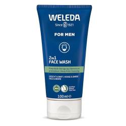 WELEDA Bio FOR MEN 2in1 Face Wash – erfrischendes Naturkosmetik Männer Gesichtsreinigung/Bartpflege Waschgel mit Weidenrinde & Süßholzwurzel. Herren Reinigungsgel für Gesicht & Bart (vegan / 100ml) von WELEDA