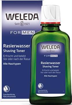 WELEDA Bio FOR MEN Rasierwasser - Naturkosmetik Pre Shave & After Shave erfrischt und belebt die Haut vor und nach der Trocken- und Nass-Rasur, pflegt & desinfiziert kleine Schnittwunden (1 x 100 ml) von WELEDA