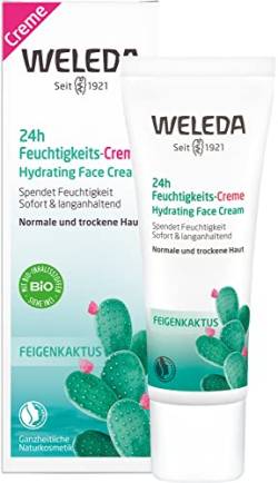 WELEDA Bio Feigenkaktus 24h Feuchtigkeitscreme - vegane Naturkosmetik Feuchtigkeitspflege mit Aloe Vera. Schnell einziehende Gesichtscreme / Gesichtspflege spendet bis zu 24h Feuchtigkeit (1x 30ml) von WELEDA