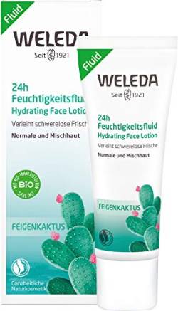 WELEDA Bio Feigenkaktus 24h Feuchtigkeitsfluid - vegane Naturkosmetik Gesicht Feuchtigkeitspflege mit Aloe Vera. Sofort mattierende Gesichtspflege spendet langanhaltende Feuchtigkeit (1x 30ml) von WELEDA