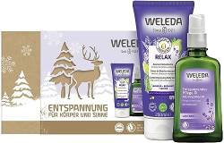 WELEDA Bio Geschenkset - Naturkosmetik Geschenk Set mit Aroma Shower Relax Duschgel & Lavendel Körperöl. Nachhaltiges Körperpflege Set für Frauen und Männer von WELEDA