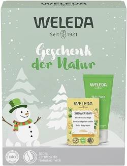 WELEDA Bio Geschenkset - Naturkosmetik Geschenk Set mit Skin Food Feuchtigkeitscreme & festem Duschgel Ginger & Petitgrain. Gesichtspflege / Körperpflege Set von WELEDA