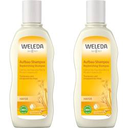 WELEDA Bio Hafer Aufbau-Shampoo, Naturkosmetik Pflegedusche für strapaziertes und trockenes Haar, Haarshampoo glättet die Haare und mindert Haarbruch und Spliss (1 x 190 ml) (Packung mit 2) von WELEDA