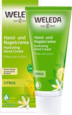 WELEDA Bio Handcreme Citrus - 2in1 Naturkosmetik Handpflege / Nagelpflege Creme für trockene Hände & brüchige Nägel, Nachhaltige Unisex Feuchtigkeitscreme mit Zitrone & Litsea Cubeba Duft (1x50ml) von WELEDA