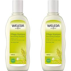WELEDA Bio Hirse Pflege-Shampoo, Naturkosmetik Duschgel für die sanfte Reinigung von Haar und Kopfhaut, Pflegedusche für natürlichen Glanz und Spannkraft der Haare (1 x 190 ml) (Packung mit 2) von WELEDA