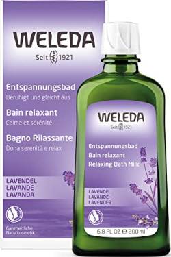 WELEDA Bio Lavendel Entspannungsbad, Naturkosmetik Gesundheitsbad mit echtem Lavendelöl zur Beruhigung der Sinne und für guten Schlaf (1 x 200 ml) von WELEDA