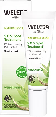 WELEDA Bio Naturally Clear SOS Spot Treatment - kühlendes Naturkosmetik Anti Pickel Gesichtsgel zur Behandlung von Mitesser & unreiner Haut. Gesichtspflege reduziert überschüssigen Talg (vegan, 10ml) von WELEDA