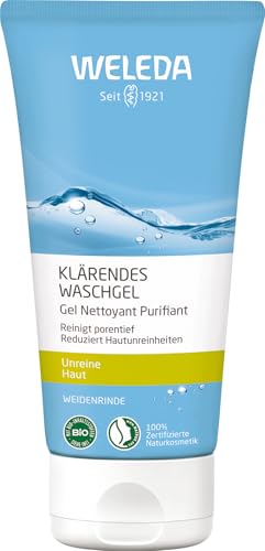 WELEDA Bio Naturally Clear Waschgel - porentiefe Naturkosmetik Anti Pickel Gesichtsreinigung für unreine Haut. Gesichtspflege bekämpft Pickel / Mitesser & reduziert überschüssigen Talg (vegan, 100ml) von WELEDA