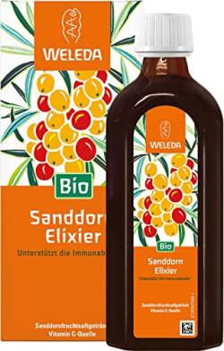 WELEDA Bio Sanddorn-Elixier, Vitamin C Quelle zur Stärkung des Immunsystems, Sanddornsaft angenehm gesüßt mit Bio-Rohrzucker & Honig (1 x 250 ml) von WELEDA