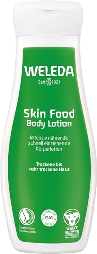 WELEDA Bio Skin Food Bodylotion - Naturkosmetik Körperpflege Lotion mit Bio Sheabutter spendet langanhaltende Feuchtigkeit. Natürliche Körperlotion zur Pflege von sehr trockener Haut (vegan, 200ml) von WELEDA